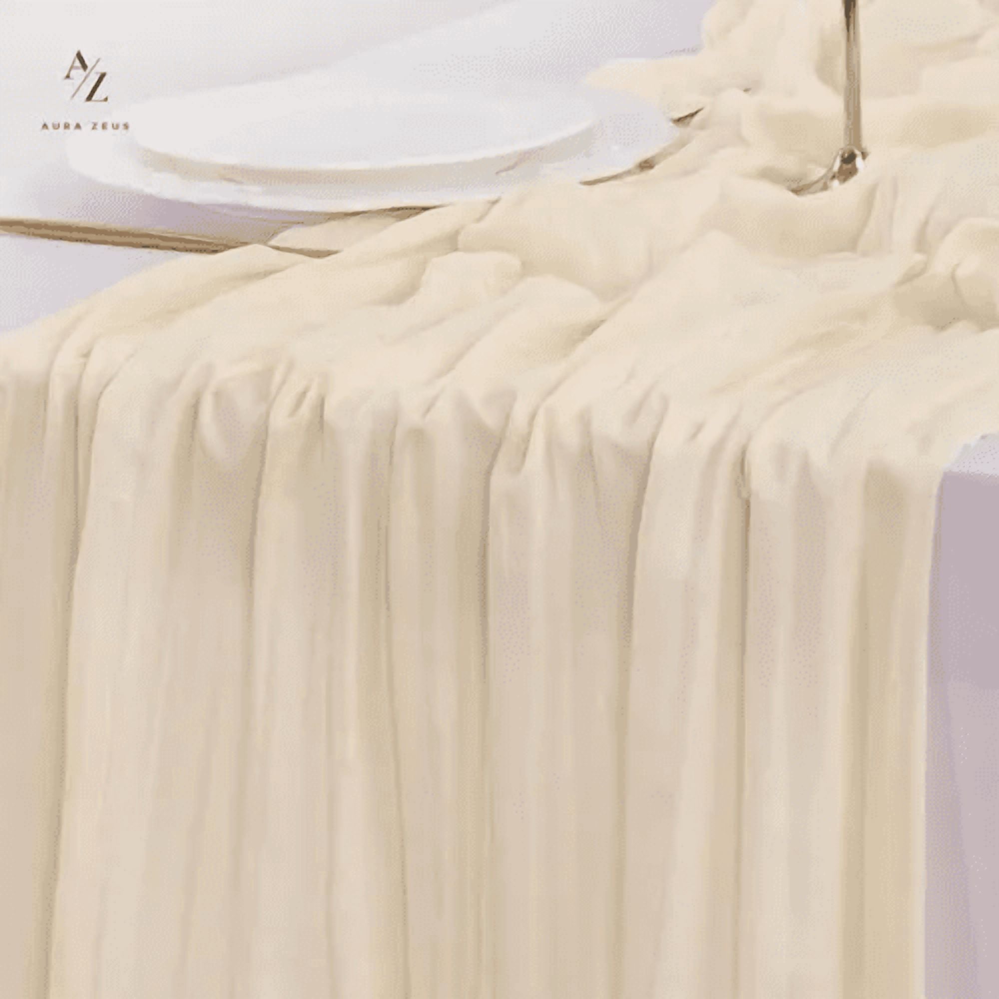 Genérico - Camino Mesa Gasa Rectangular 300x90 Crema