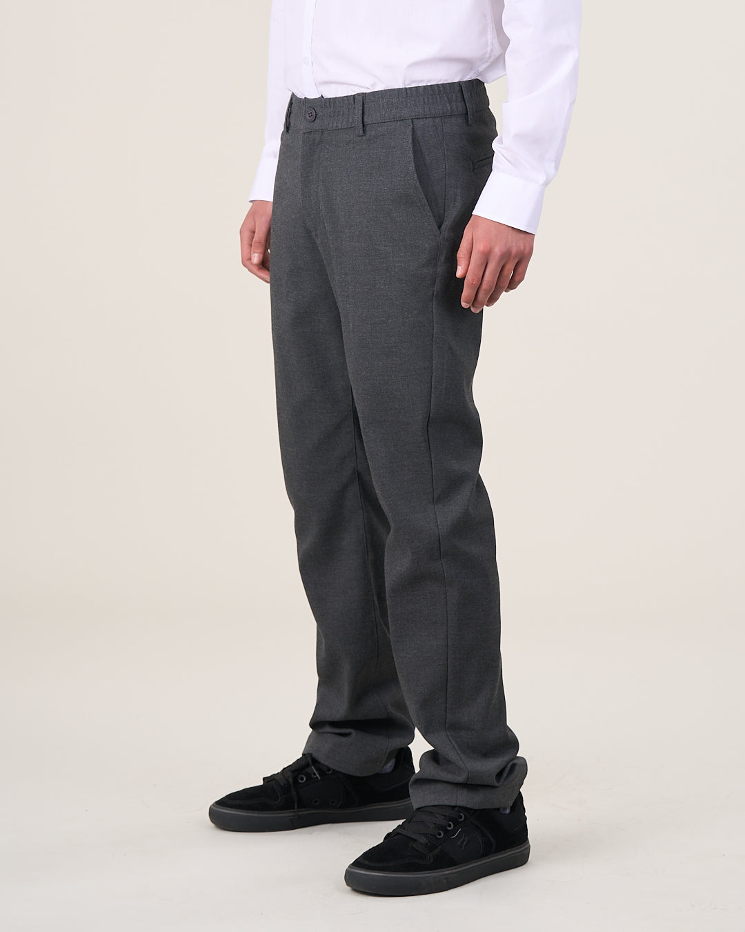 Pantalón Colegio Gris Slim Fit Escolar T.12 A 18 - Polemic