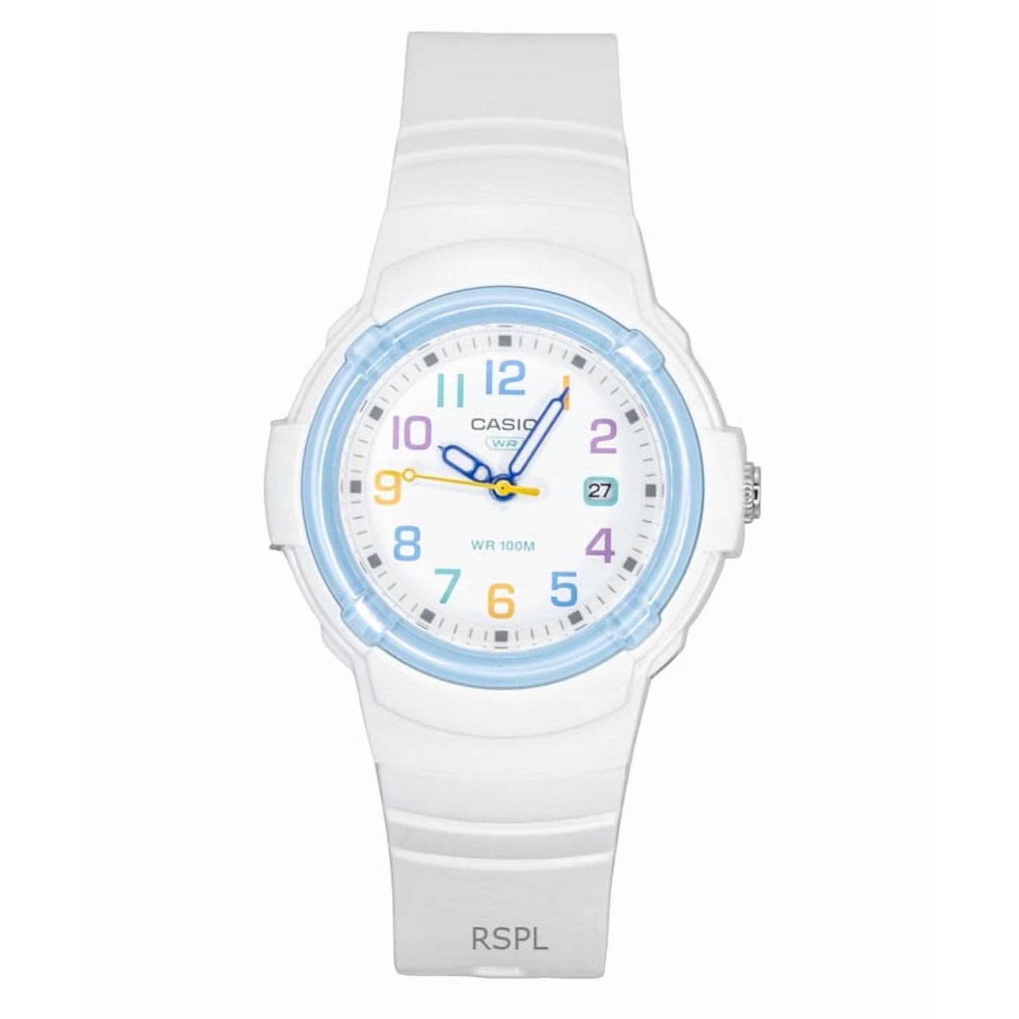 Reloj Analógico Casio Correa De Resina Bio-based Esfera Blanca Cuarzo Lx-800h-7a2v Mujer