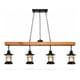 thumbnail image 1 of Lámpara Colgante Rústica Industrial Madera 4 Luces 120cm, 1 of 5