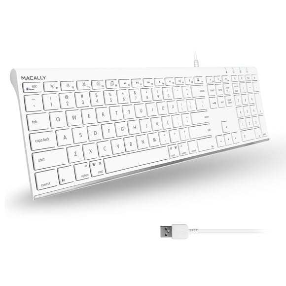 Teclado Macally delgado USB con cable y teclado numérico