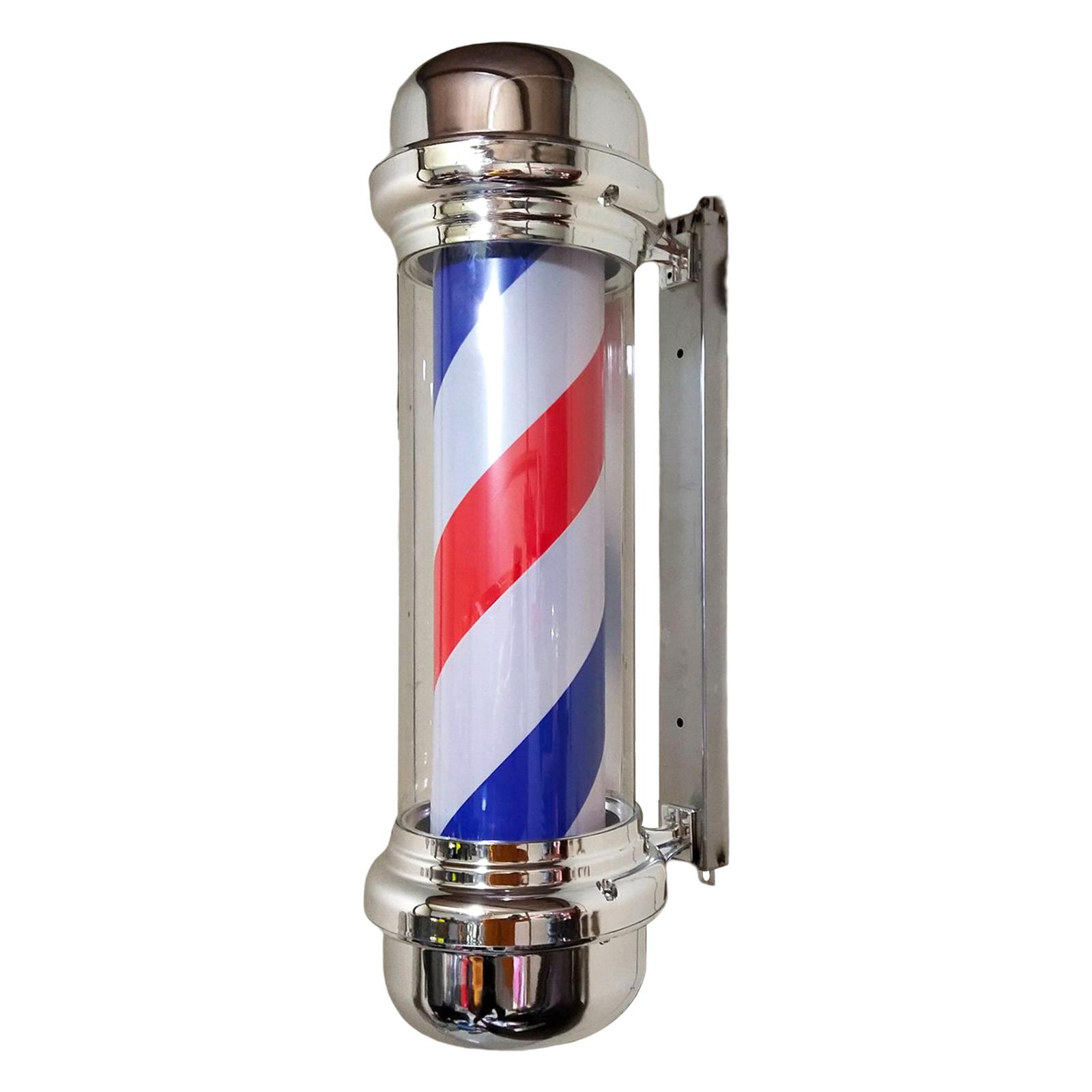 Magideal - Luz De Poste De Barbero, Luz Giratoria De Barbería, Ahorro De Energía, Lámpara De Pared Led De Poste De Barbería Clásica Tradicional Para Peluquería