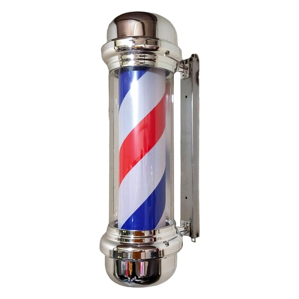 Luz de poste de barbero, luz giratoria de barbería, ahorro de energía, lámpara de pared LED de poste de barbería clásica tradicional para peluquería