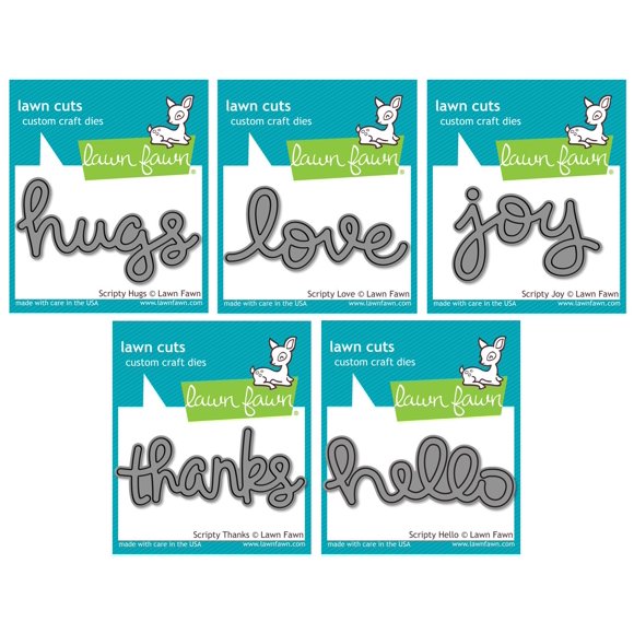 Paquete de 5 troqueles de palabras estilo script Lawn Fawn
