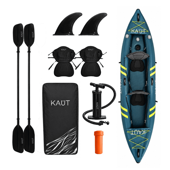 Kayak Inflable Profesional PVC Laminado Doble 1-2 personas 345 cm - Cautín + Mochila & Accesorios + TestDrive Laguna Aculeo
