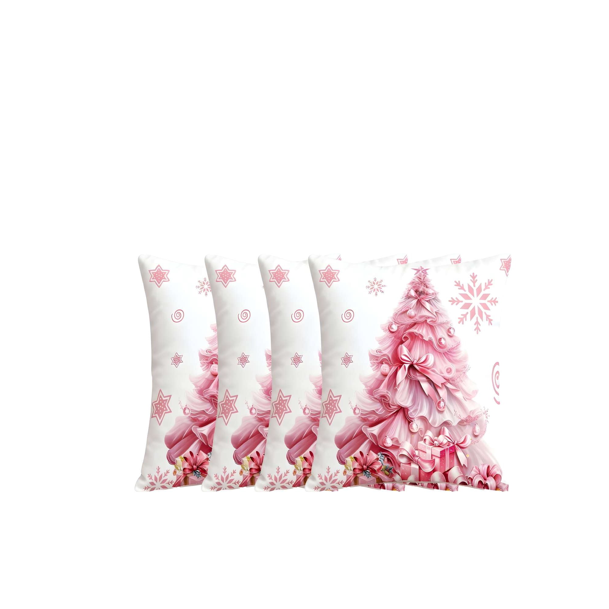 Genérico - Fundas Navidad Set De 4 Fundas Para Cojines De 45x45 Cm