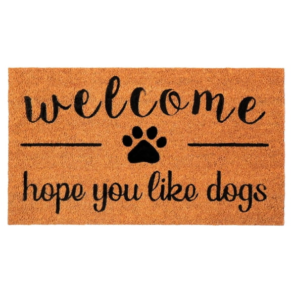 Felpudo Eco Living 43x24 cm con Estampado de Perros y Fibra de Coco
