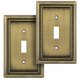 thumbnail image 1 of Cubierta de placa de interruptor Henne Bery Sunken Pearls en latón antiguo, paquete de 2, 1 of 7