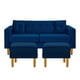 thumbnail image 1 of Sofa New Retro 3c + 2 Pouf Felpa 04 Azul Marino, 1 of 6
