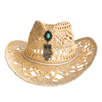 Hankachi - Sombrero Calado De Playa Cowboy Crema