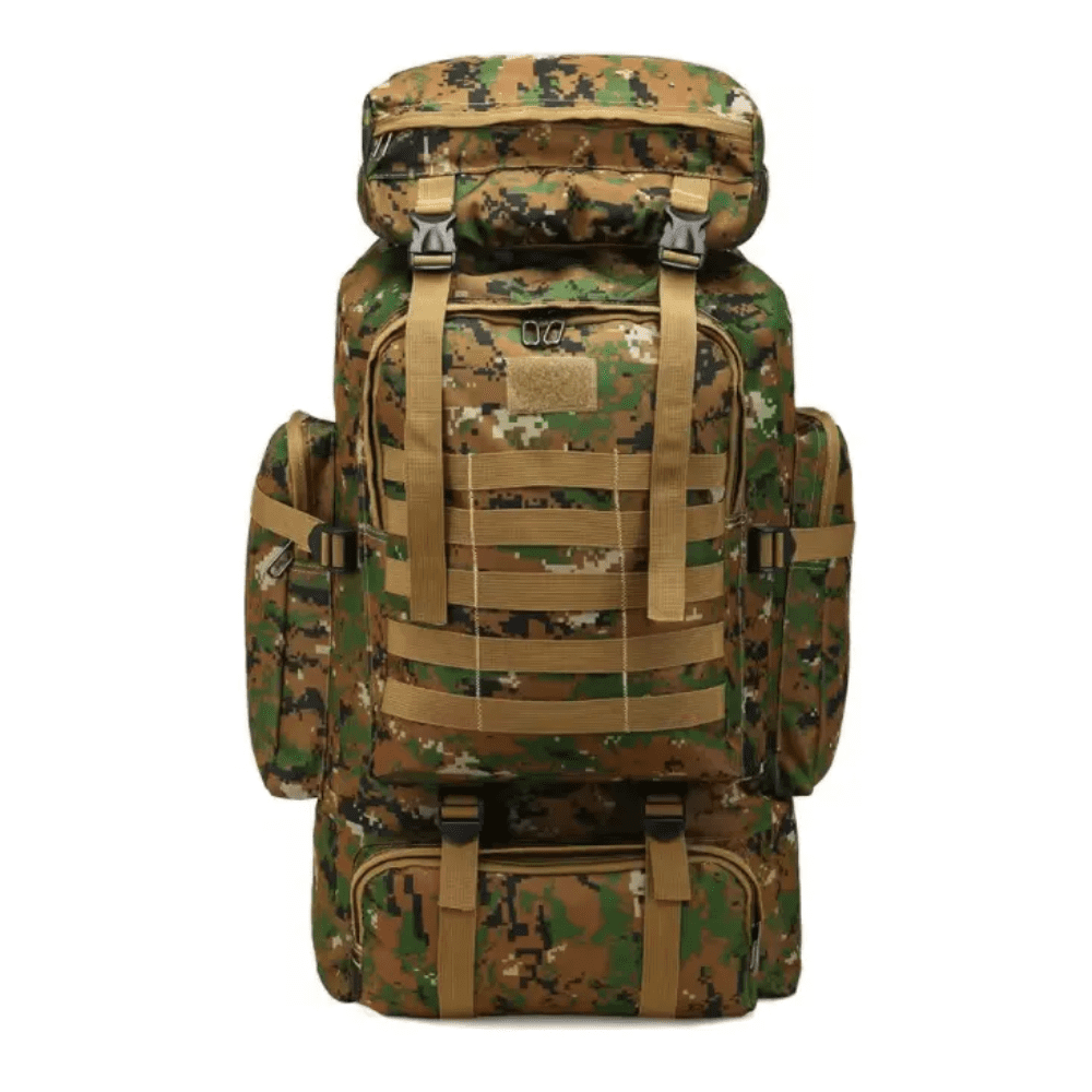 Mochila Belug Para Senderismo 80l Tactica Para Campaña Camping Verde Camuflaje