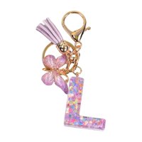 Bothyi - Llavero De Resina Adornos Niñas Mujeres Regalos Alfabeto Inglés Llavero Llavero L