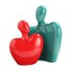 thumbnail image 1 of Amante Estatua Artesanía Apasionado Romántico Para Gabinete De Oficina Regalo De Boda Verde Y Rojo, 1 of 5