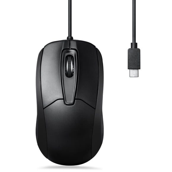 Ratón Perixx PERIMICE-209C USB tipo C con cable óptico 1000 DPI
