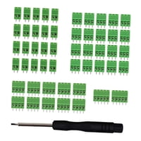 Magideal - 53 Piezas Terminal Block Connector Con Tornillo De Fijación Y Adaptador Para Cable 26-18Awg Kit De Bricolaje Electrónico Con Destornillador Especial A