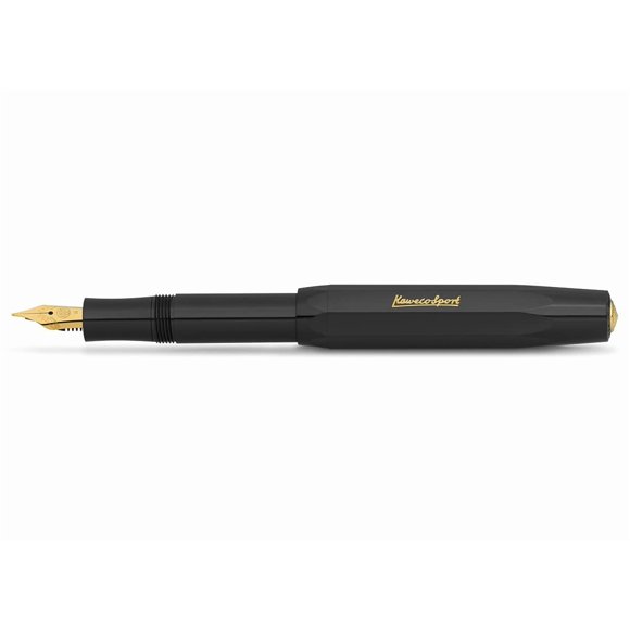Pluma estilográfica Kaweco CLASSIC SPORT negra con punta dorada