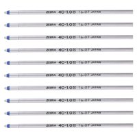Zebra Pen - Recambio Para Bolígrafos Zebra B-R4C10-Bl Rollerball, 1 Mm, Azul (10 Bolígrafos)