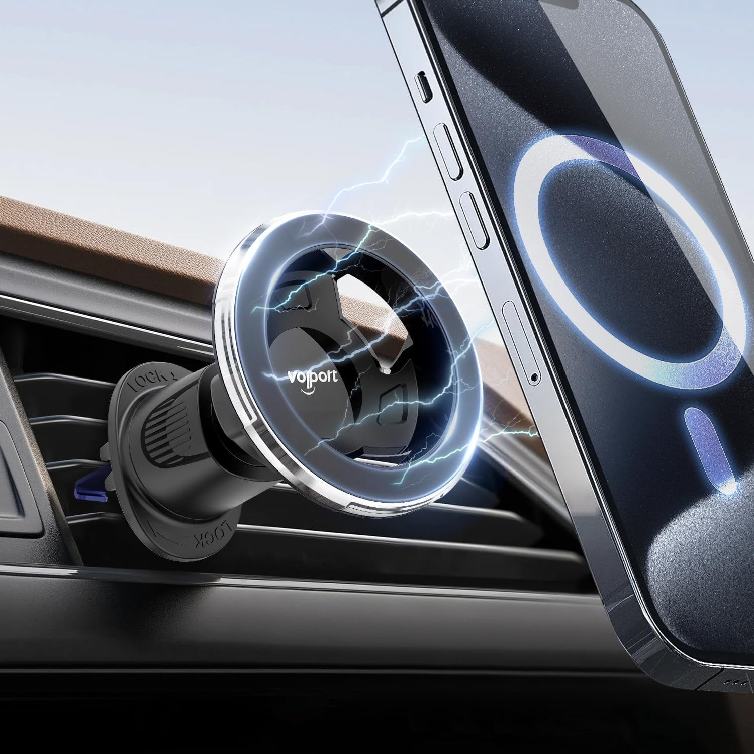 Soporte Magnético Para Teléfono De Coche Volport Magsafe Vent Mount