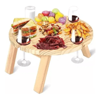 Genérico - Mesa Tabla De Madera Picnic Plegable Comida Picoteo Viajes Lisa Marrón Claro