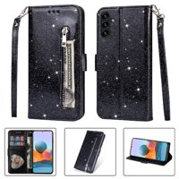 Funda Para Foxdock Elegante Funda Samsung Galaxy A04 Glitter Con Cremallera-Ideal Para El Uso Diario