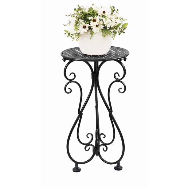 Soporte para plantas NAKUPE de metal de 17 cm de alto para macetas de 1 a 28 cm, color negro