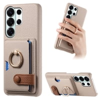 Funda Foxdock Para Samsung Galaxy S26 Ultra Protección Antigolpes, Función De Soporte, Con Anillo Y Cartera Magnética-Caqui