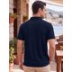 thumbnail image 3 of Camiseta Polo Casual de Hombre INSPIRE CHIC Manga Corta Diaria Verano Golf M Azul Marino, 3 of 5