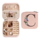 thumbnail image 1 of Caja de accesorios de viaje REGALWOVEN con espejo, mini organizador de accesorios portátil de cuero PU, estante de almacenamiento rosa C, 1 of 7