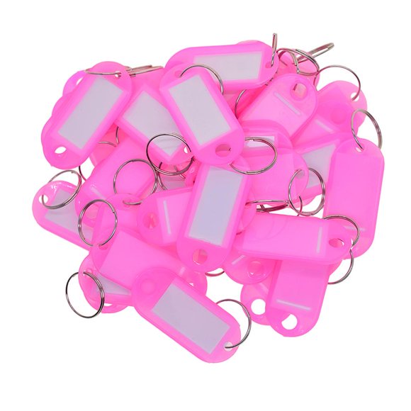 50 unids removible impermeable clave etiquetas id nombre tarjeta etiquetas marcan las etiquetas de color rosa