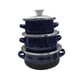 thumbnail image 3 of Juego De 3 Miniollas Esmaltadas, Juego De Utensilios De Cocina Esmaltados Portátiles Universales Para Cocinar En Casa, Azul Oscuro, 3 of 5