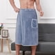 thumbnail image 2 of 2 set de los hombres toalla envoltura albornoz, baño suave ajustable envoltura para la ducha, sauna, coral lana súper suave, absorbente y secado rápido -Blue, 2 of 3