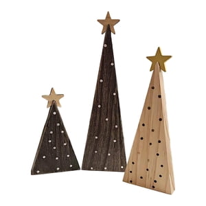 Magideal - 3 Adornos De Madera Para Árbol De Navidad, Adornos Ligeros Para Escritorio, Accesorios De Fotos Coleccionables Para Festivales, Estanterías Y El Hogar
