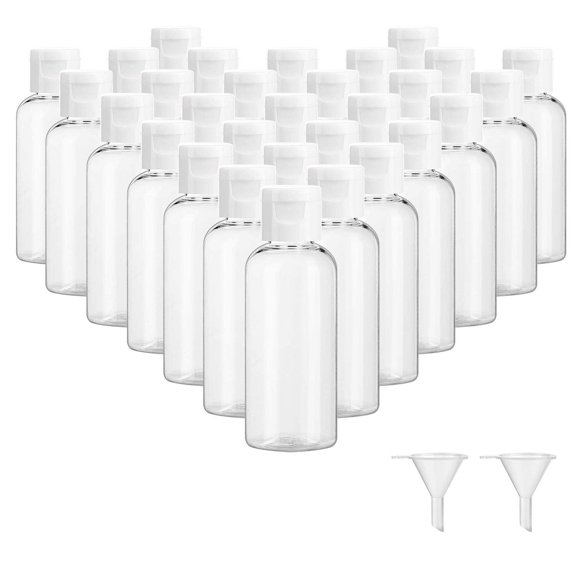 Botellas vacías de plástico Dabacc de 60 ml con tapa abatible Travel, 30 unidades