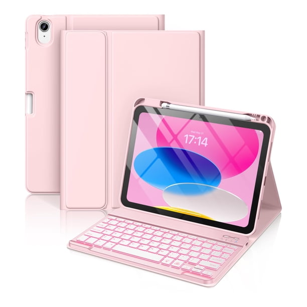 Funda con teclado Hamile para iPad 10ª generación de 10,9 pulgadas con soporte para lápices
