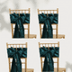 thumbnail image 3 of Xiao Hua Correa de Asiento Verde Oscuro - Juego de 4 Piezas, 108.27 x 6.69 Pulgadas Brillante y Reluciente, Lazo Sedoso para Bricolaje Autoajustable, Adecuado para Decoración de Sillas de Boda, 3 of 4