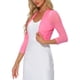 thumbnail image 4 of INSPIRE CHIC Bolero de Mujer Semi Transparente con Mangas 3/4 Cárdigan Corto Rosa L, 4 of 6