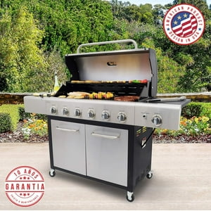 Kenmore - Parrilla A Gas 6 Quemadores + Quemador Lateral - Acero Inoxidable