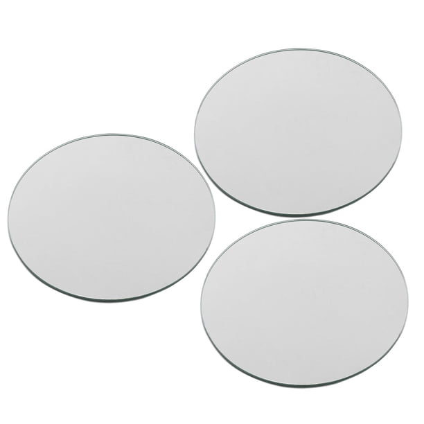 Bandejas de espejo decorativas acrílicas, plato de vela, bandeja de servicio, bandeja de tocador, soporte plateado, 3 uds., plato de espejo redondo pa