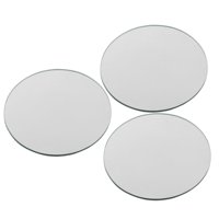 Magideal - Bandejas De Espejo Decorativas Acrílicas, Plato De Vela, Bandeja De Servicio, Bandeja De Tocador, Soporte Plateado, 3 Uds., Plato De Espejo Redondo Pa