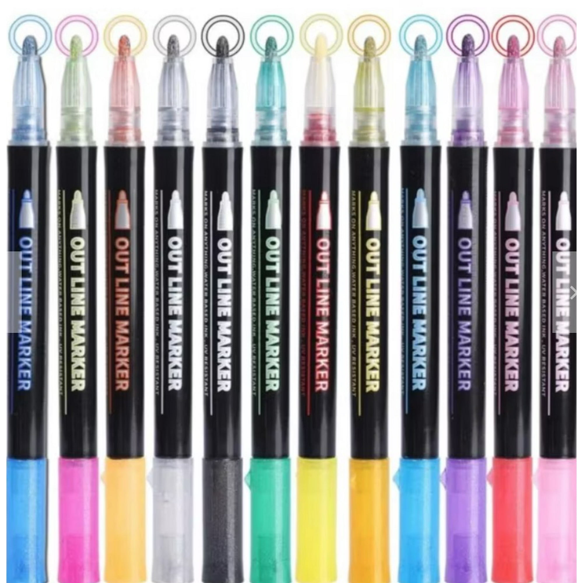 Tomasstore - Pack 36 Rotuladores De Colores Contorno Doble Linea