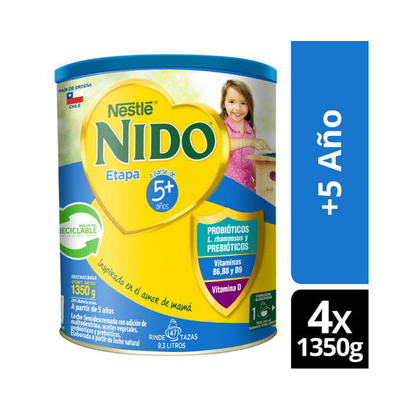 Pack x4 leche Nido 5+ protectus® 1350g