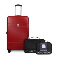 Nautica - Pack Maleta Grande L (23 Kg) Bora Rojo + Organizador De Viaje 2 Pzas. Negro
