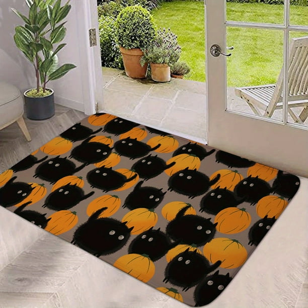1pc Anti-Slip Pumpkin Welcome Doormat - Dirt Resistant, Absorbent, and Perfect for Indoor and Outdoor Use