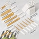 thumbnail image 4 of Juego de cuchillos con forma de engastes blancos y dorados, 14 piezas con bloque, 4 of 9