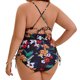thumbnail image 4 of Agnes Orinda Traje de Baño de Una Pieza para Mujer Tallas Grandes Escuela Colegio Estampado Tirantes Cruzados Control de Abdomen Traje de Baño Monokini con Recortes 3X Amarillo Rojo Floral, 4 of 8