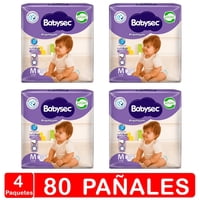 Pañales Babysec Premium Manga X4- Talla M - 80 Pañales