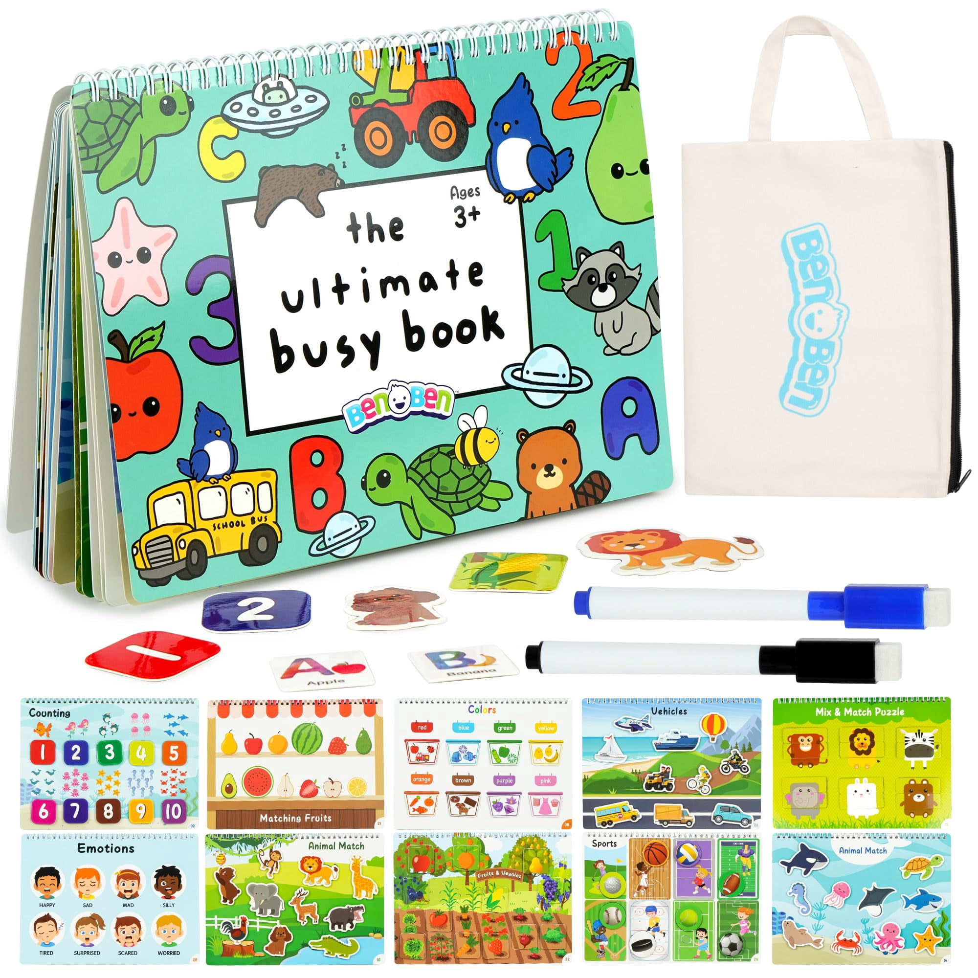 Busy Book Benben Para Niños Pequeños, 30 Páginas, Premontado