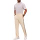 thumbnail image 2 of INSPIRE CHIC Pantalones de chándal casuales para hombre con cintura de cordón, pierna recta, rayas laterales, ropa urbana, talla 32, beige, 2 of 5
