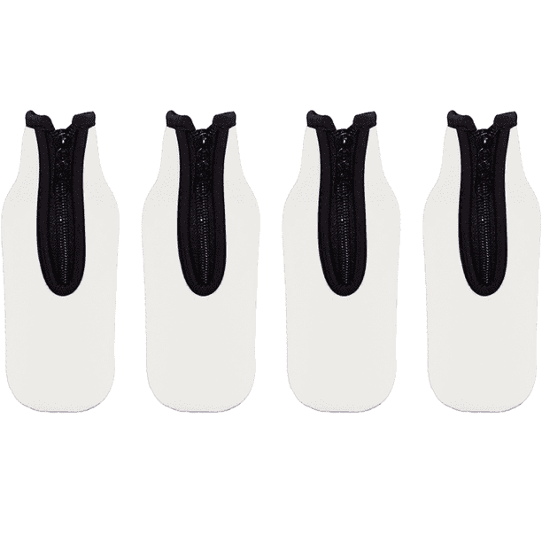 Funda aislante para botellas de cerveza con cremallera. Mantiene la cerveza fría y las manos calientes. Fondo cerrado.
