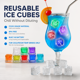 thumbnail image 5 of Cubos de Hielo Iluminados, Paquete de 32 Cubos de Hielo Multicolor con Led para Bebidas IP67 Impermeables Reutilizables Luces Brillantes Intermitentes Cambiantes Luces de Bebida Activadas por Agua, 5 of 7